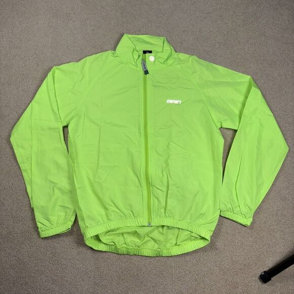 CANARI Cycling Jacket Windbreaker Men’s Size Medium Lightweight Neon Yellow - Picture 2 of 9